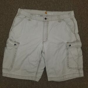 Carhartt Cargo Shorts Mens 38 Khaki Relaxed Fit Cotton Utility Pockets Workwear